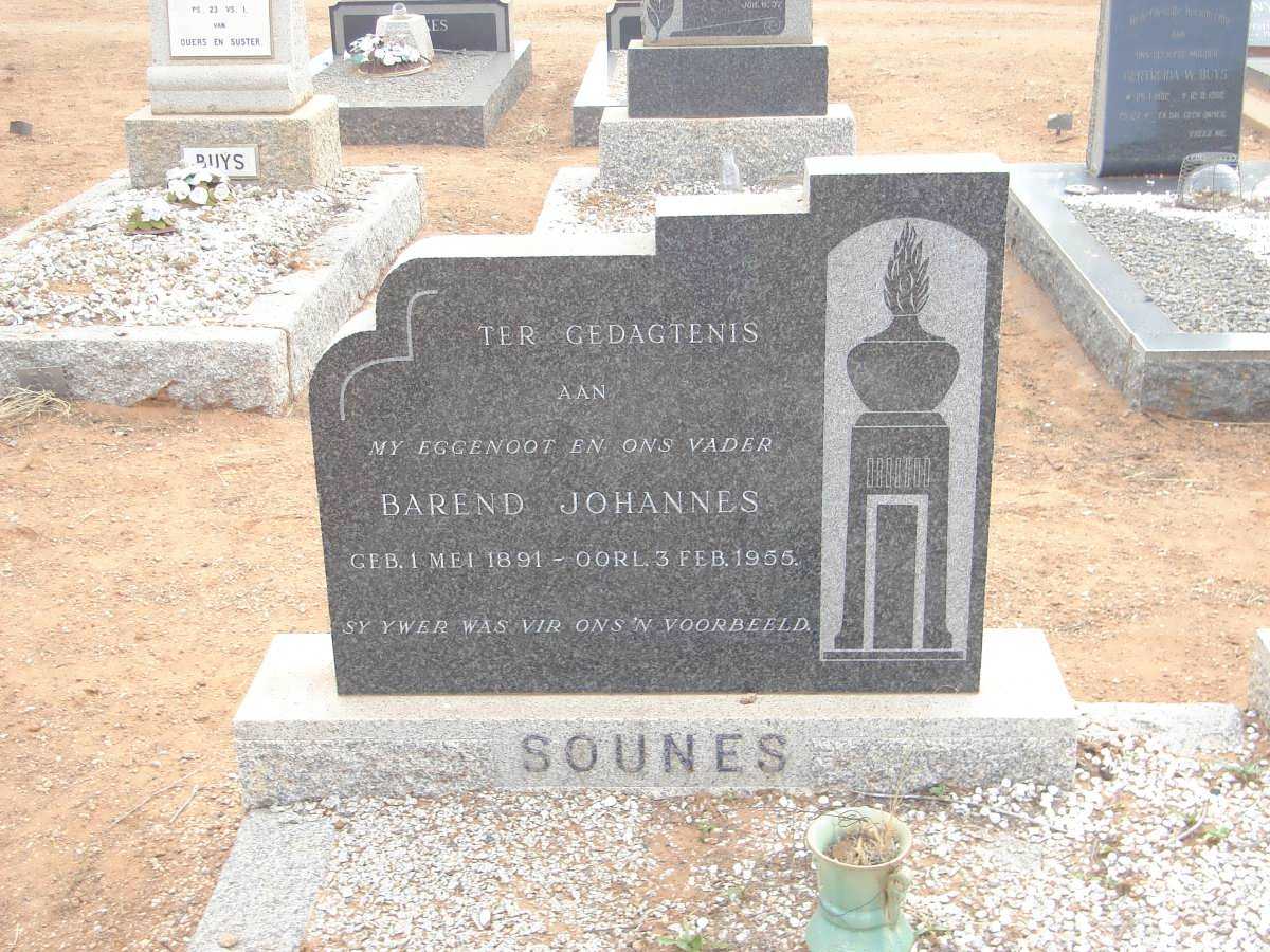 SOUNES Barend Johannes 1891-1955