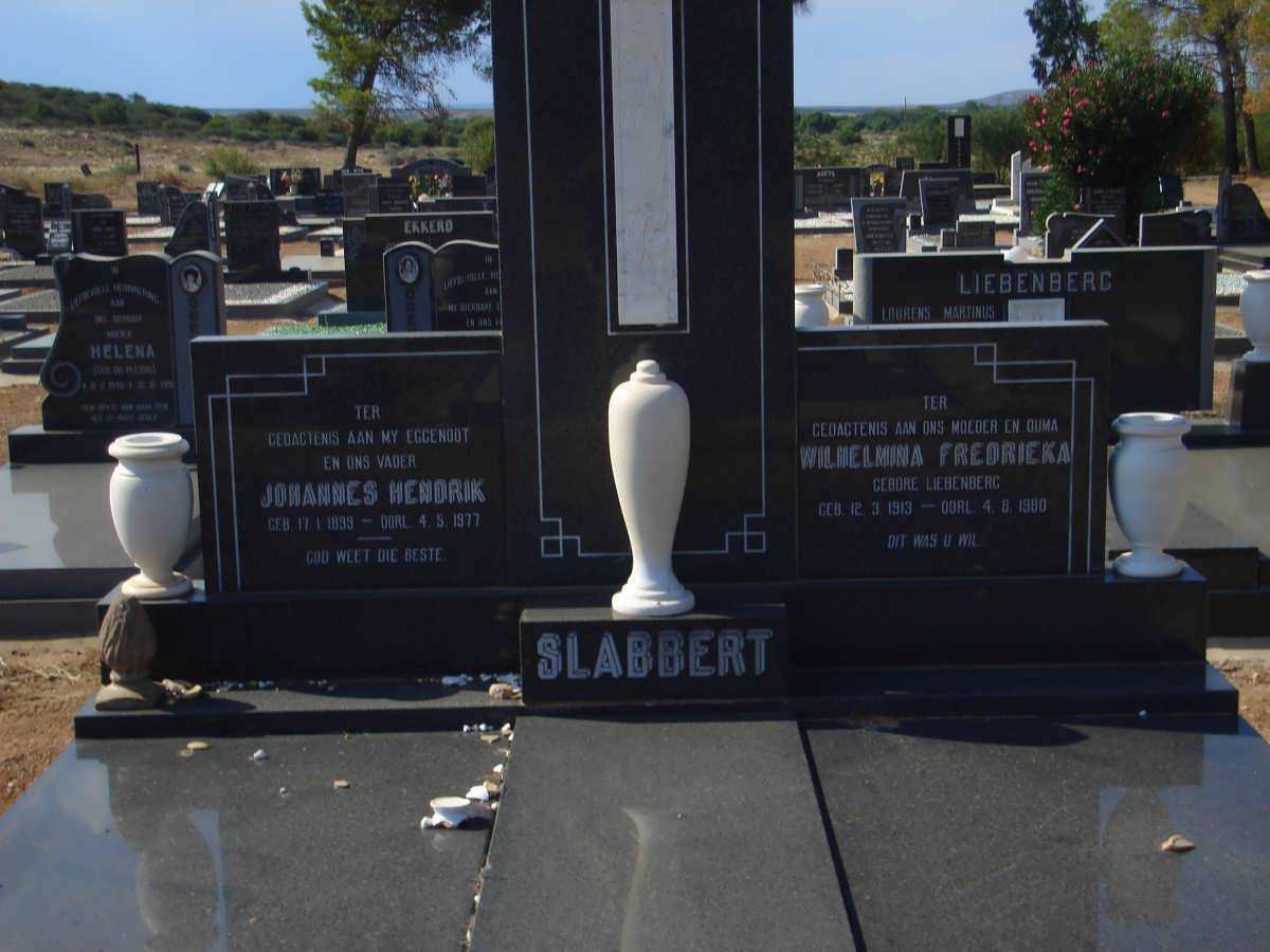 SLABBERT Johannes Hendrik 1899-1977 &amp; Wilhelmina Fredrieka LIEBENBERG 1913-1980