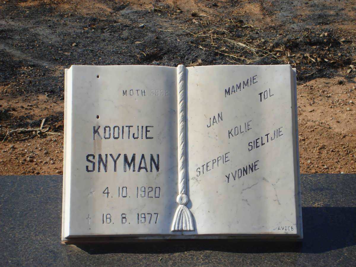 SNYMAN Kooitjie 1920-1977