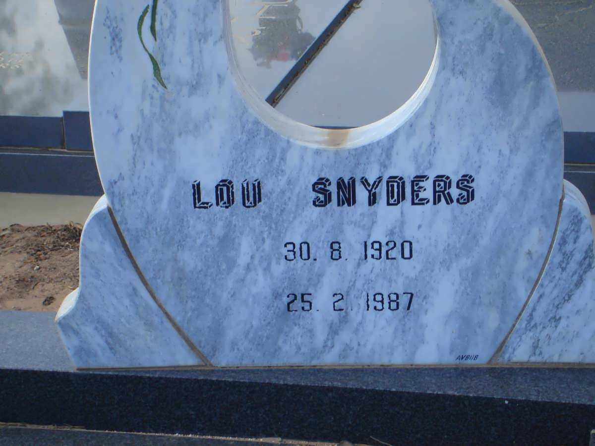 SNYDERS Lou 1920-1987