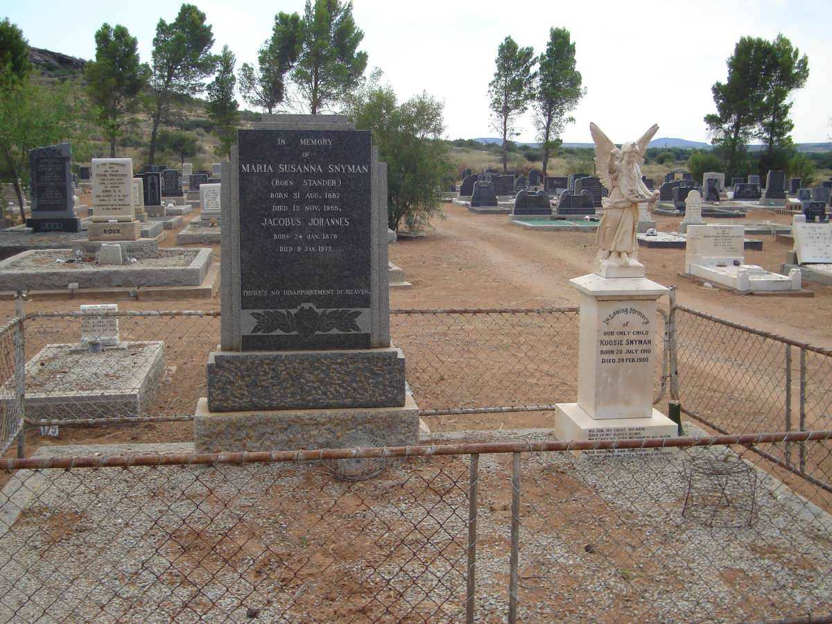 SNYMAN Jacobus Johannes 1879-1972 &amp; Maria Susanna STANDER 1887-1955 :: SNYMAN Koosie 1910-1930