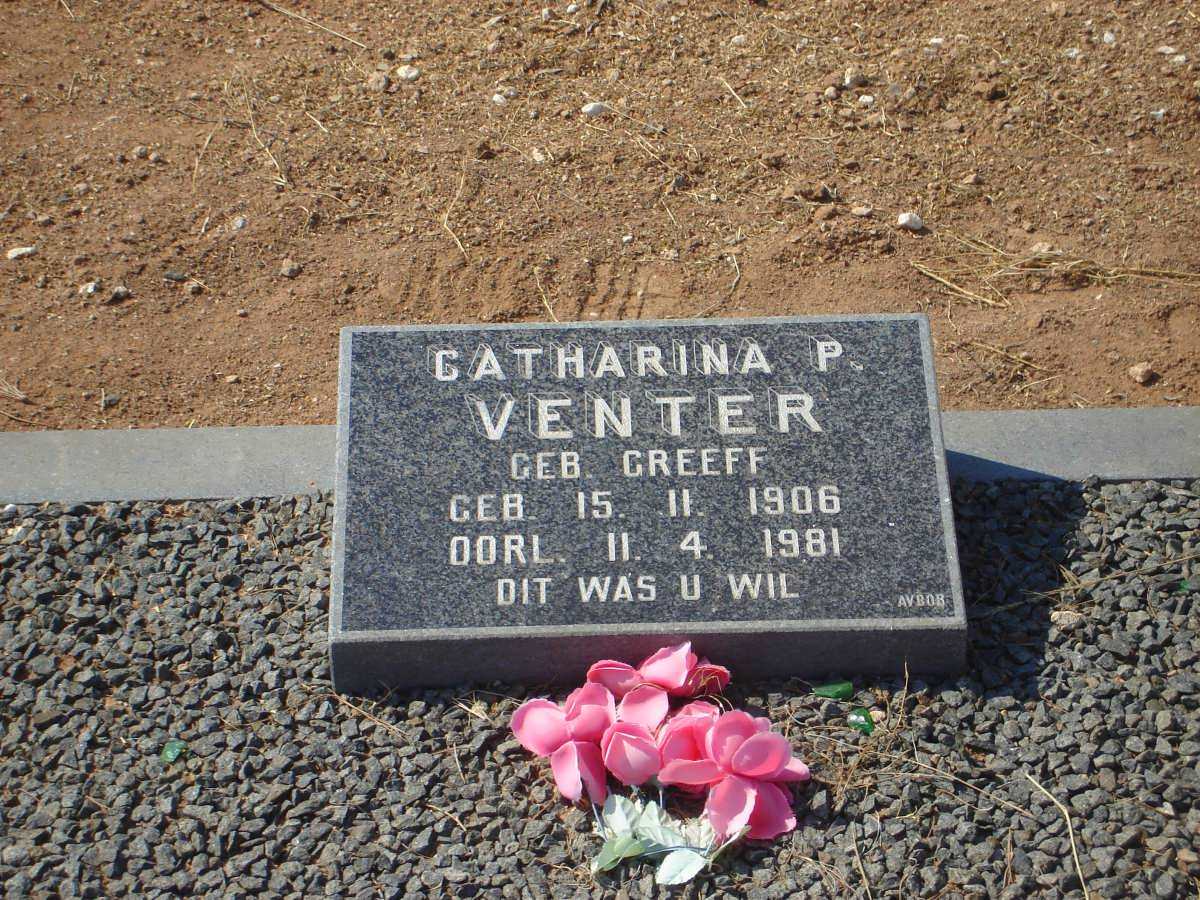 VENTER Catharina P. nee GREEFF 1906-1981