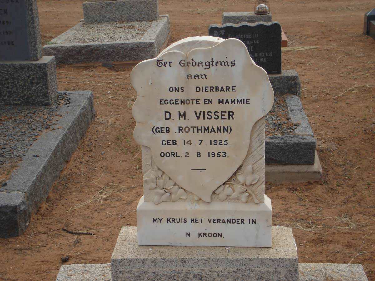 VISSER  D. M. nee ROTHMANN 1925-1953