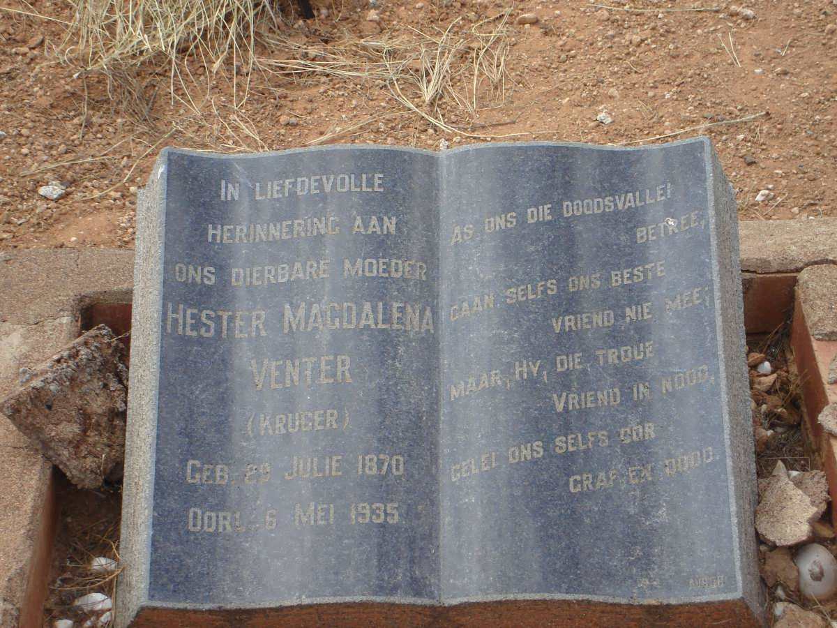VENTER Hester Magdalena nee KRUGER 1870-1935