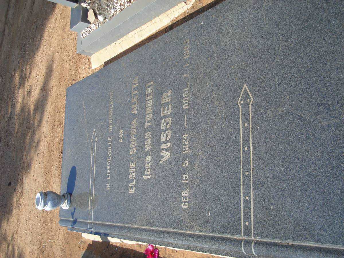 VISSER Elsie Sophia Aletta nee VAN TONDER 1924-1983