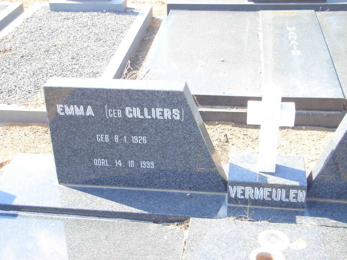 VERMEULEN Emma nee CILLIERS 1926-1999