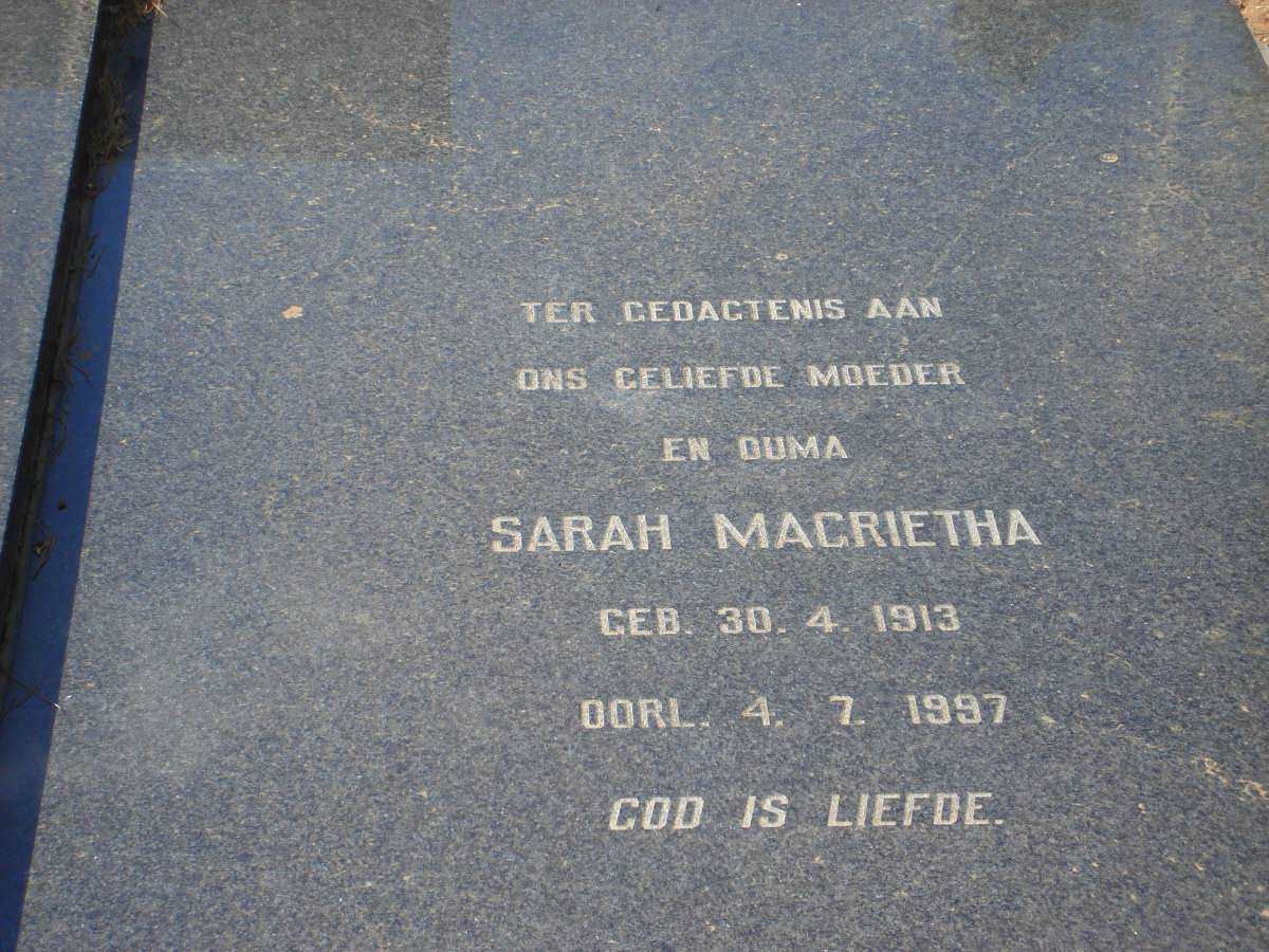 VLOK Sarah Magrietha 1913-1997