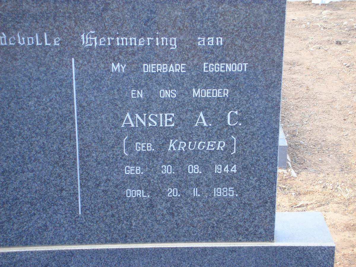 VLOK A.C. nee KRUGER 1944-1985