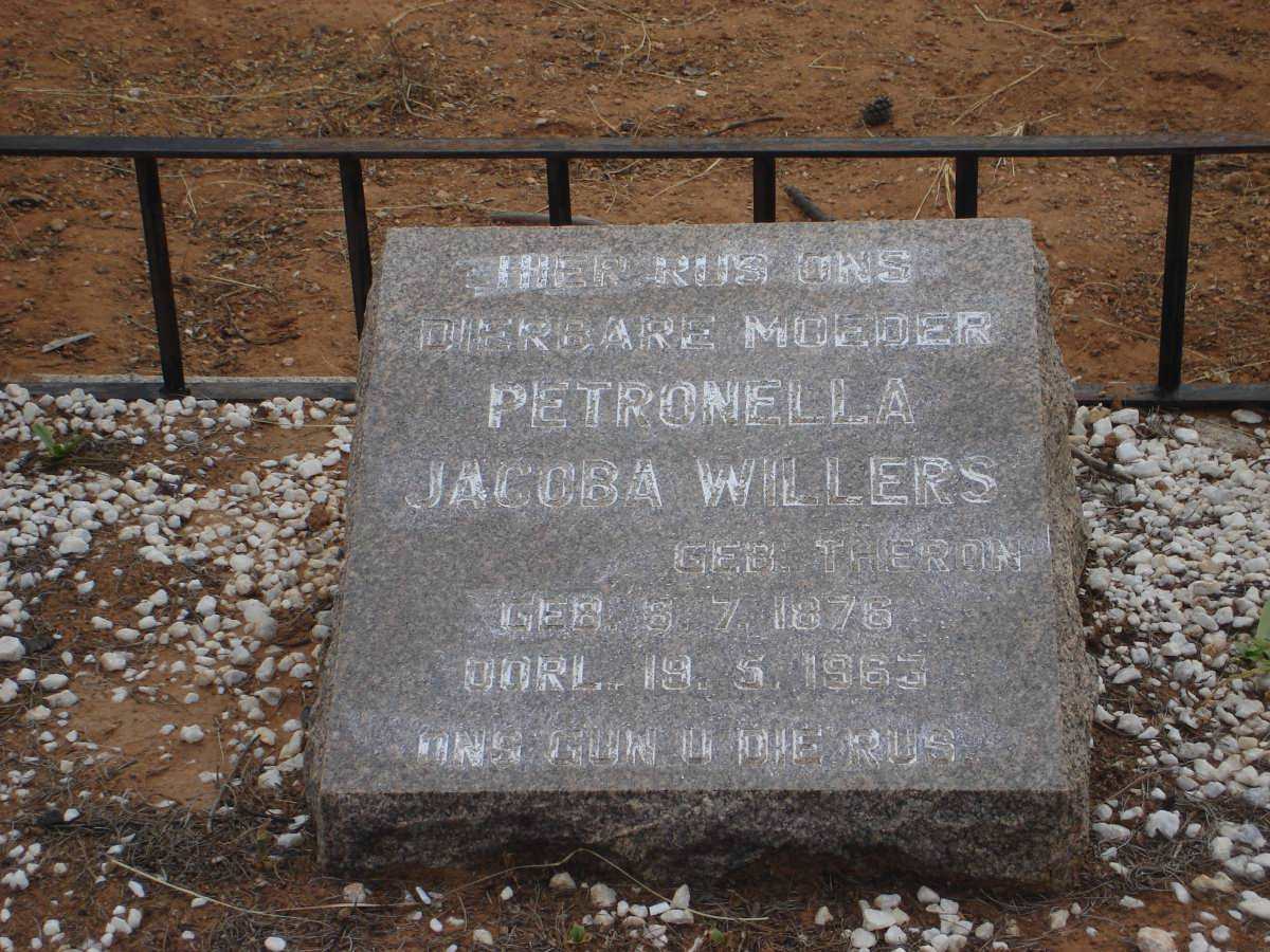 WILLERS Petronella Jacoba nee THERON 1876-1963