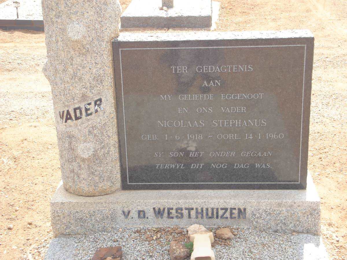 WESTHUIZEN Nicolaas Stephanus, van der 1918-1960
