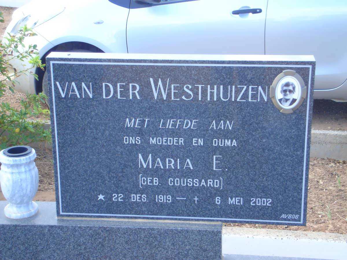 WESTHUIZEN Maria E., van der nee GOUSSARD 1919-2002