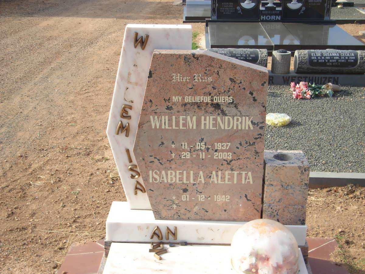 ZYL Willem Hendrik, van 1937-2003 &amp; Isabella Aletta 1942-