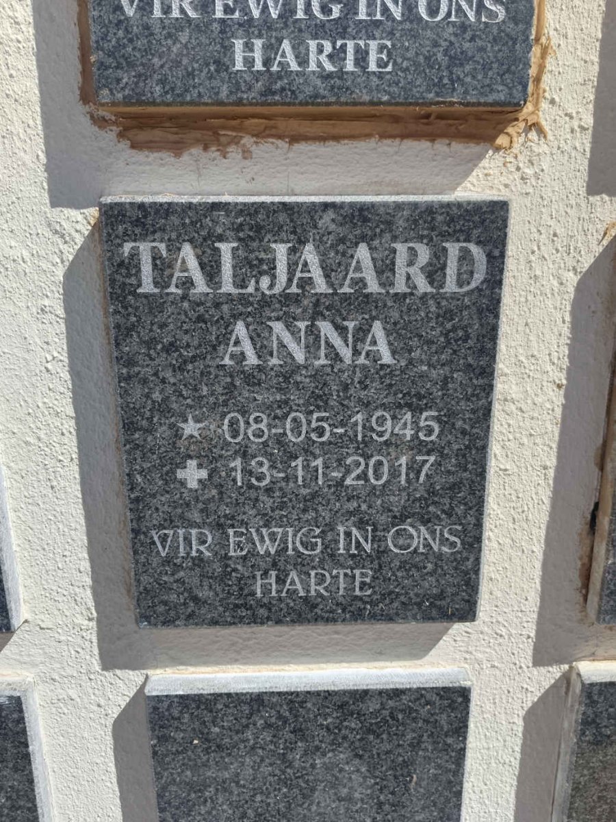 TALJAARD Anna 1945-2017