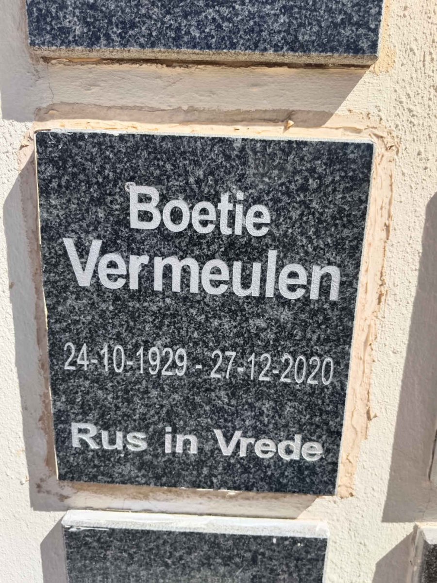 VERMEULEN Boetie 1929-2020
