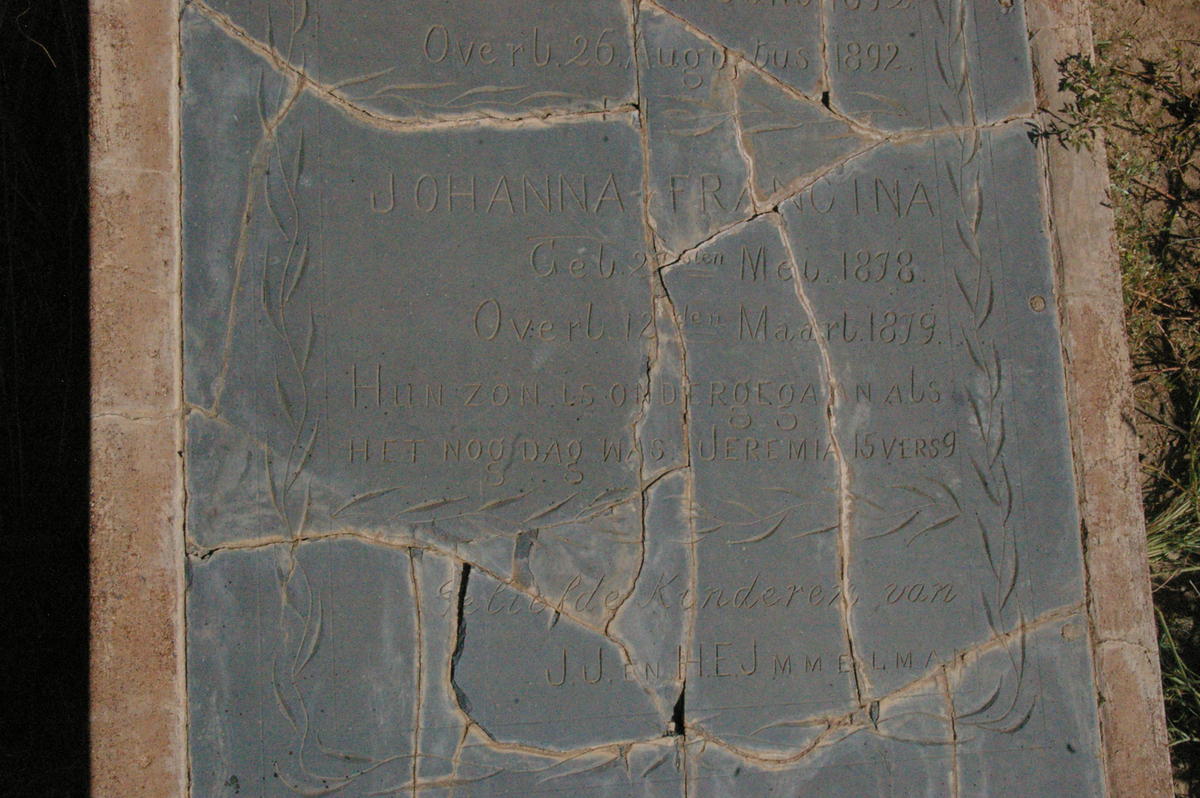 IMMELMAN Justus Johannes 1872-1892 :: IMMELMAN Johanna Francina 1878-1879
