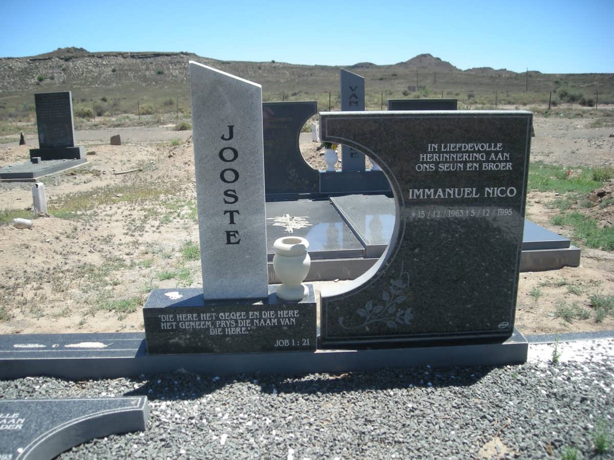 JOOSTE Maans 1930-1993 :: JOOSTE Immanuel Nico 1963-1995