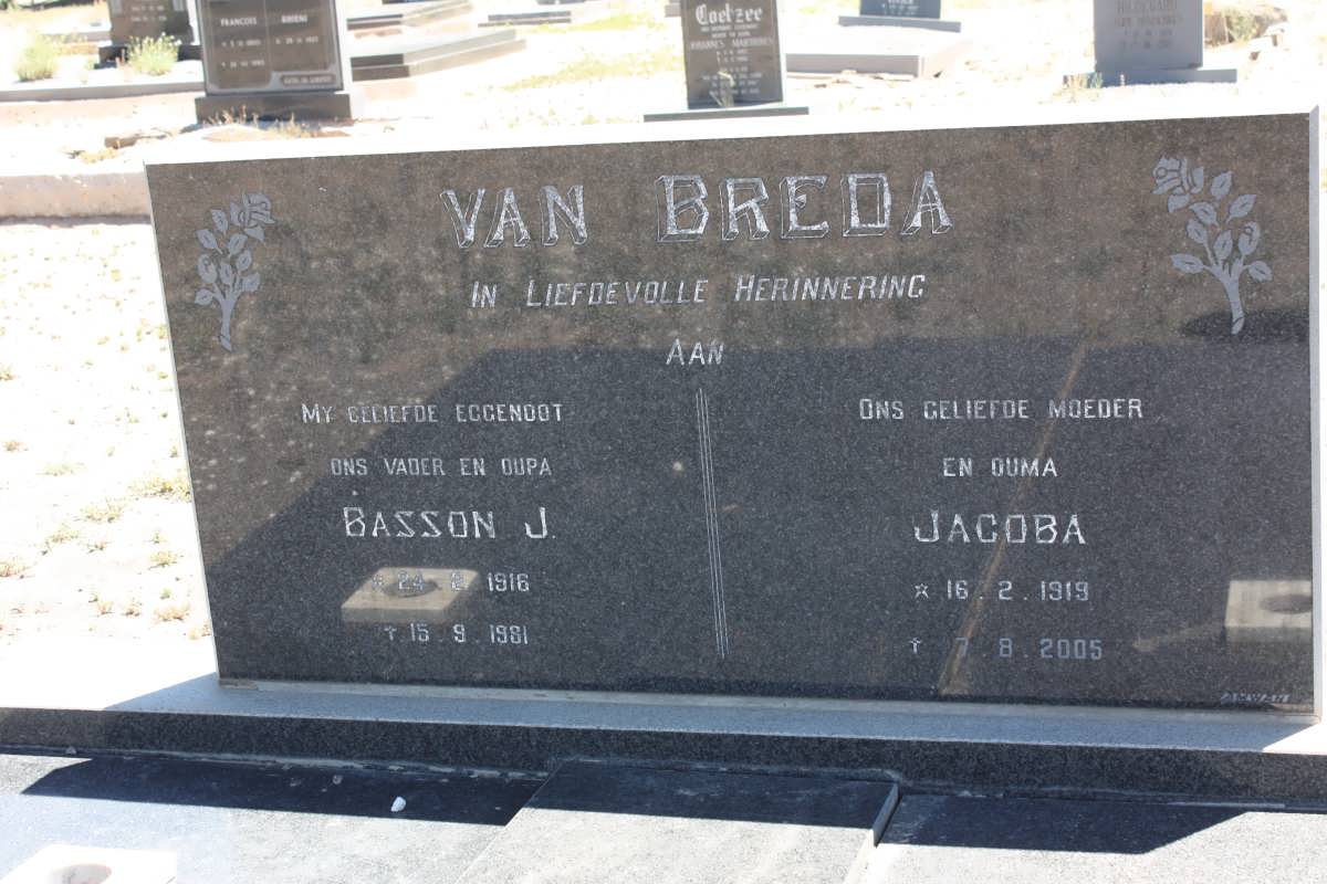 BREDA Basson J., van 1916-1981 &amp; Jacoba 1919-2005