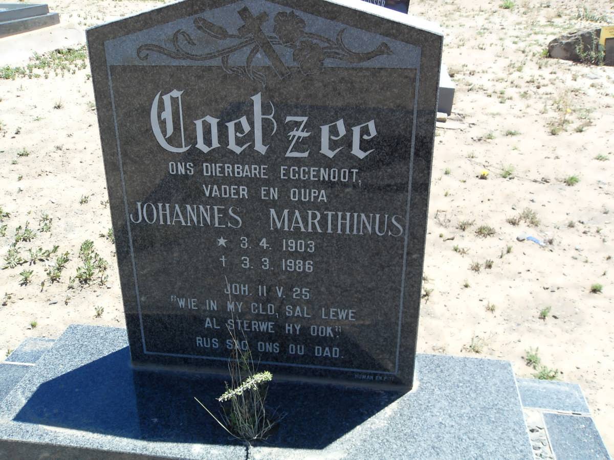 COETZEE Johannes Marthinus 1903-1986