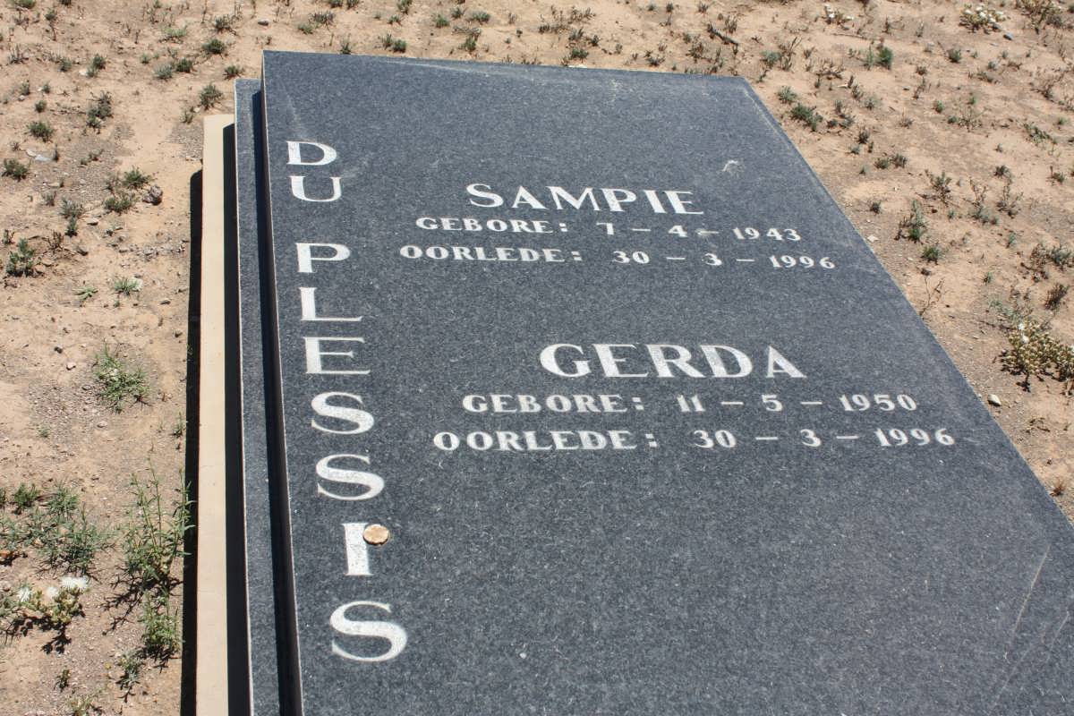 PLESSIS Sampie, du 1943-1996 &amp; Gerda 1950-1996