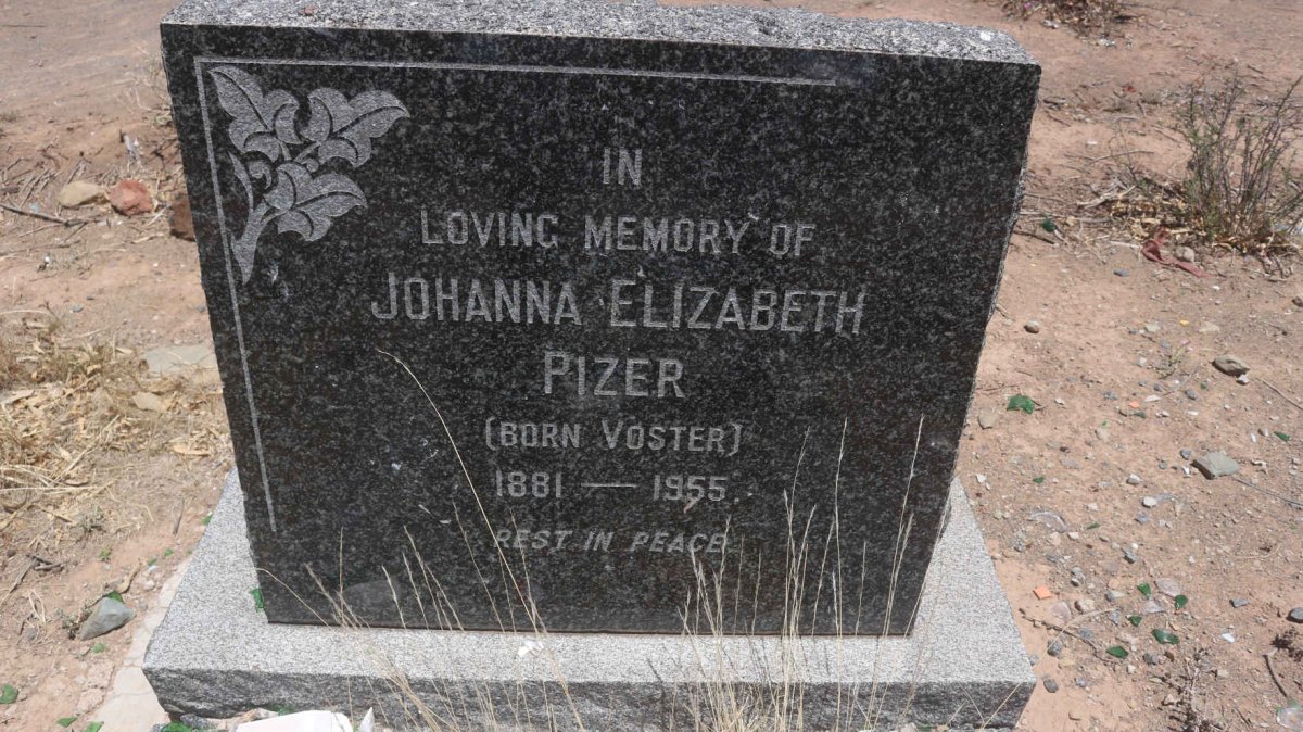 PIZER Johanna Elizabeth nee VOSTER 1881-1955