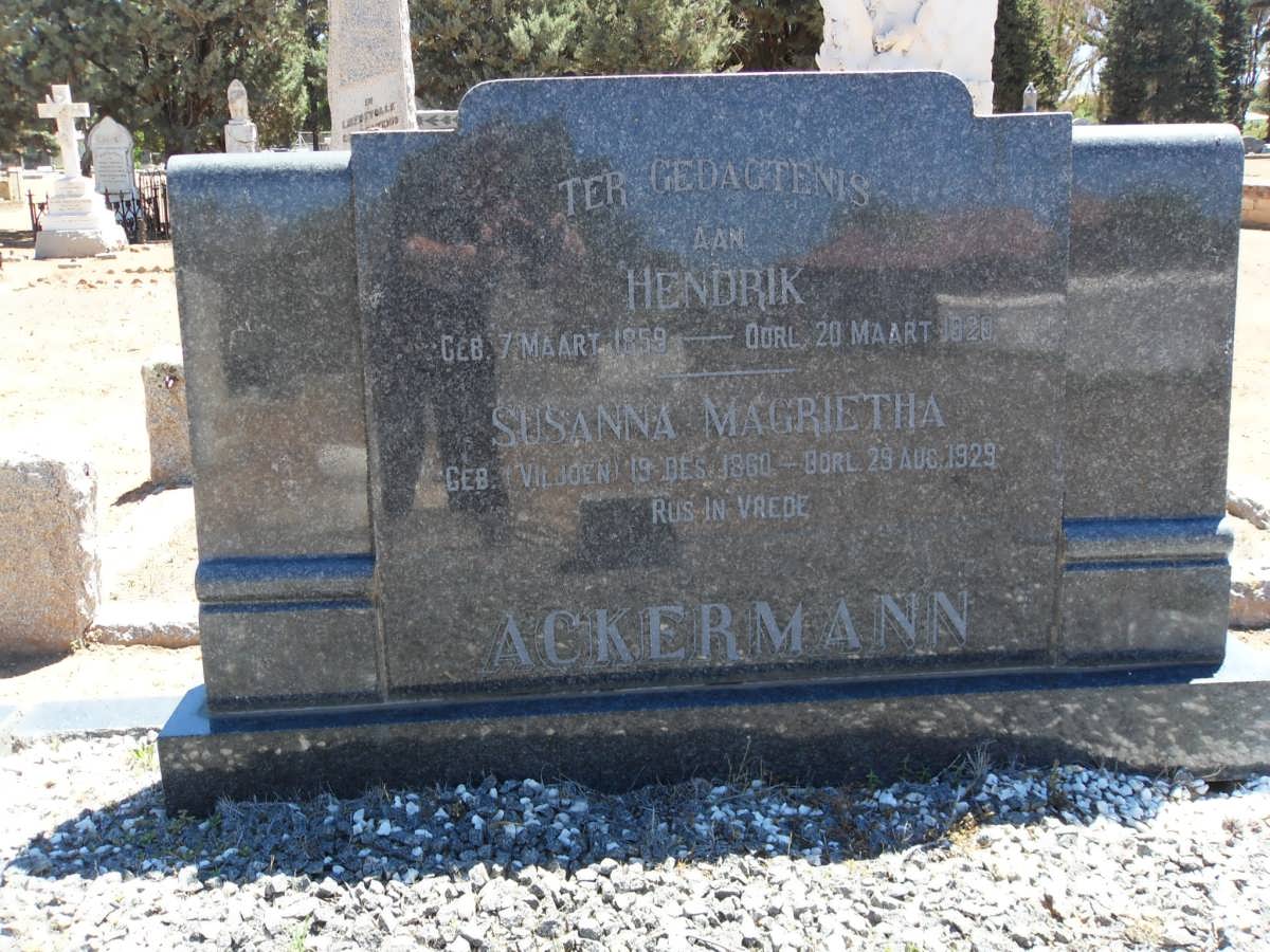ACKERMANN Hendrik 1859-1920 &amp; Susanna Magrietha VILJOEN 1860-1929