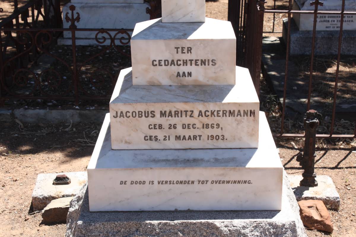 ACKERMANN Jacobus Maritz 1869-1903