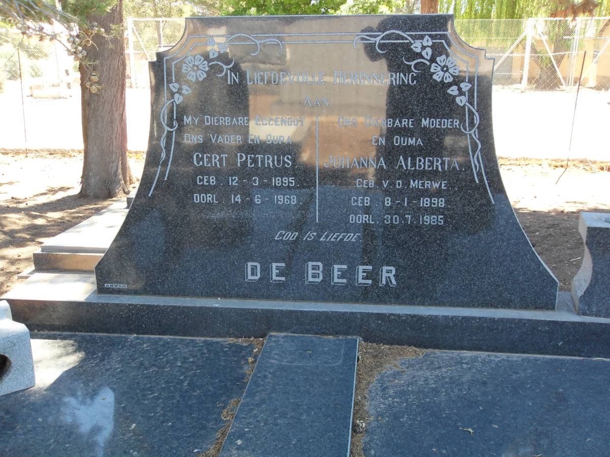 BEER Gert Petrus, de 1895-1968 &amp; Johanna Alberta V.D. MERWE 1898-1985