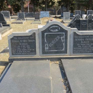 BURGER Schalk Jacobus Theron 1892-1960 &amp; Hendrina Frederika THERON 1895-1956