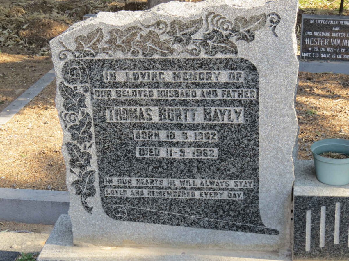 CILLIERS Thomas Burtt Bayly 1902-1962 &amp; Stella Louisa D’OLIVEIRA 1905-1986