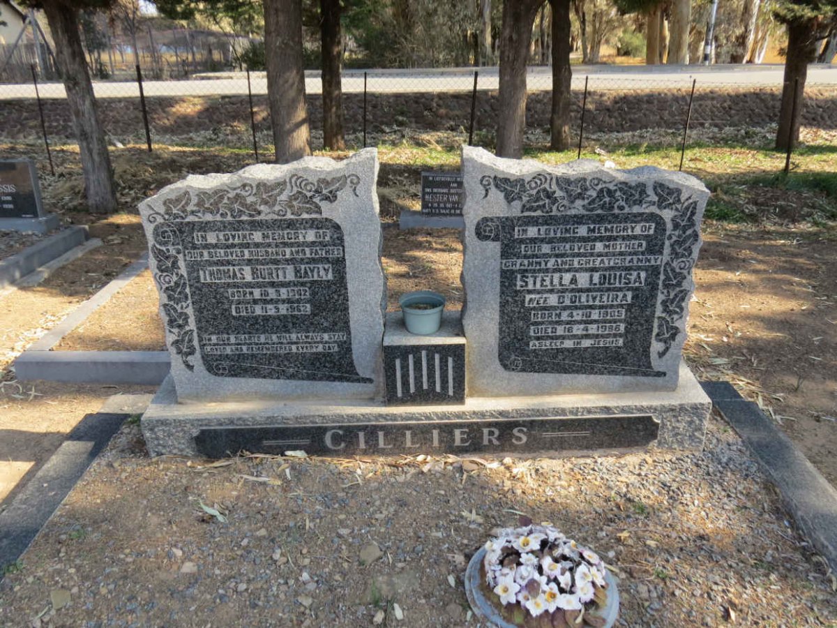 CILLIERS Thomas Burtt Bayly 1902-1962 &amp; Stella Louisa D’OLIVEIRA 1905-1986