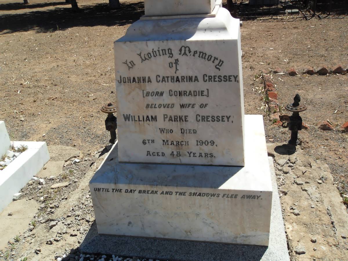 CRESSEY Johanna Catharina nee CONRADIE -1909