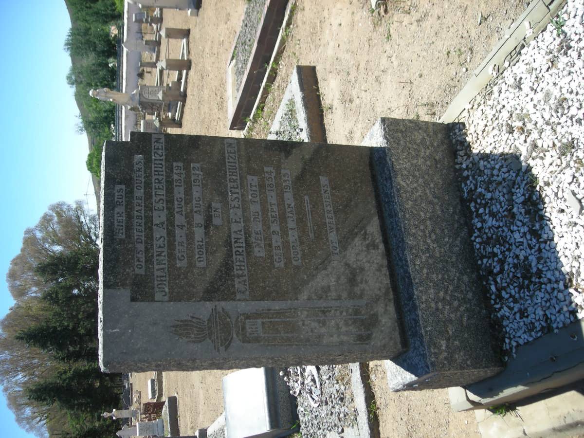 ESTERHUIZEN Johannes A. 1849-1942 &amp; Catherina E. DU TOIT 1854-1935