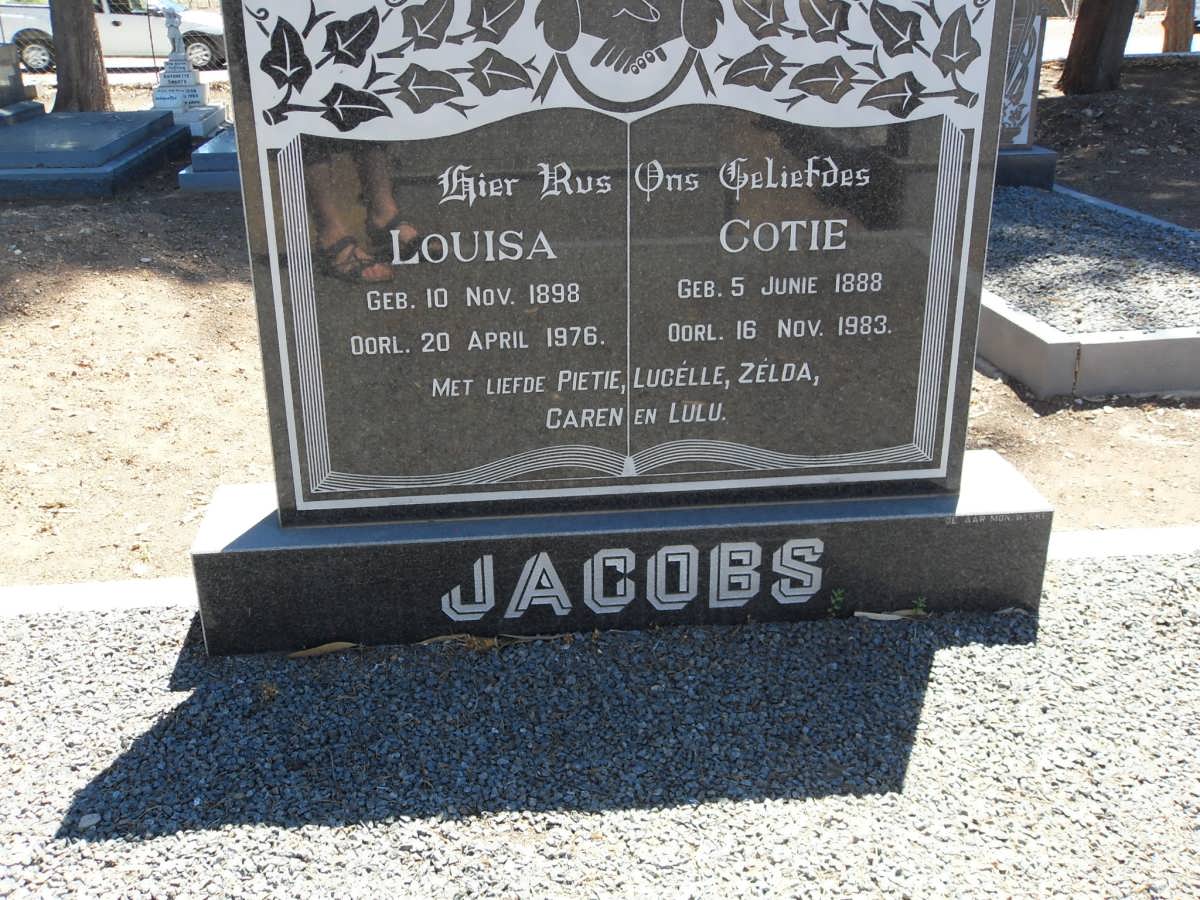 JACOBS Cotie 1888-1983 :: JACOBS Louisa 1898-1976