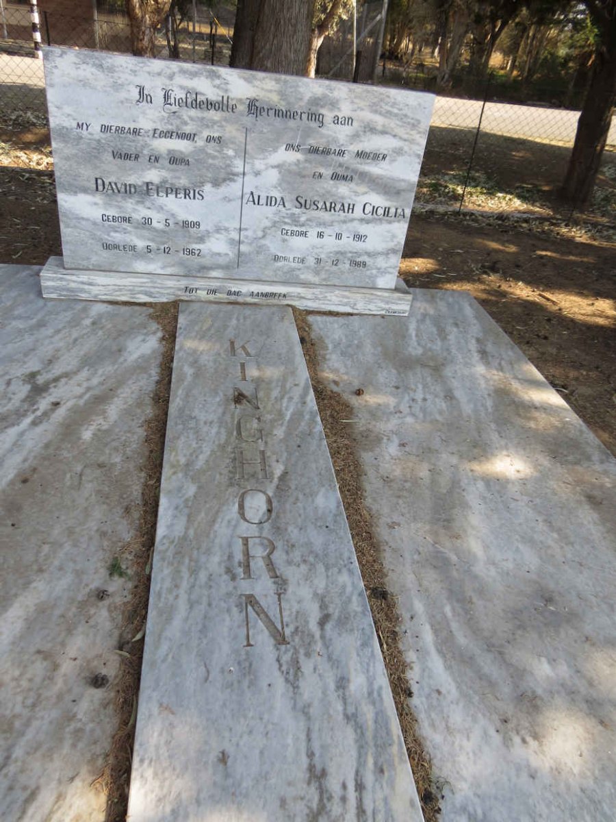 KINGHORN David Elperis 1909-1962 &amp; Alida Susarah Cicilia 1912-1989