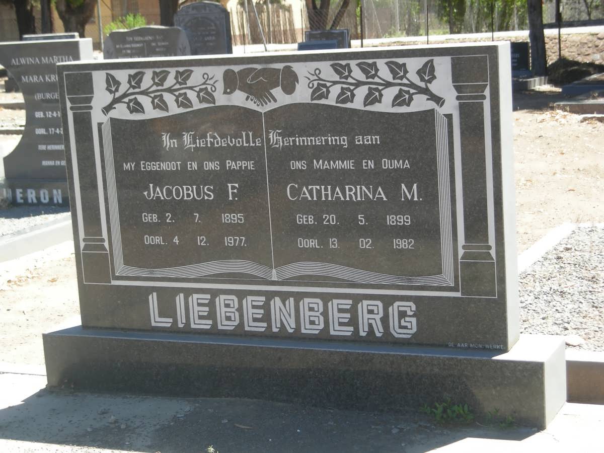 LIEBENBERG Jacobus F. 1895-1977 &amp; Catharina M. 1899-1982
