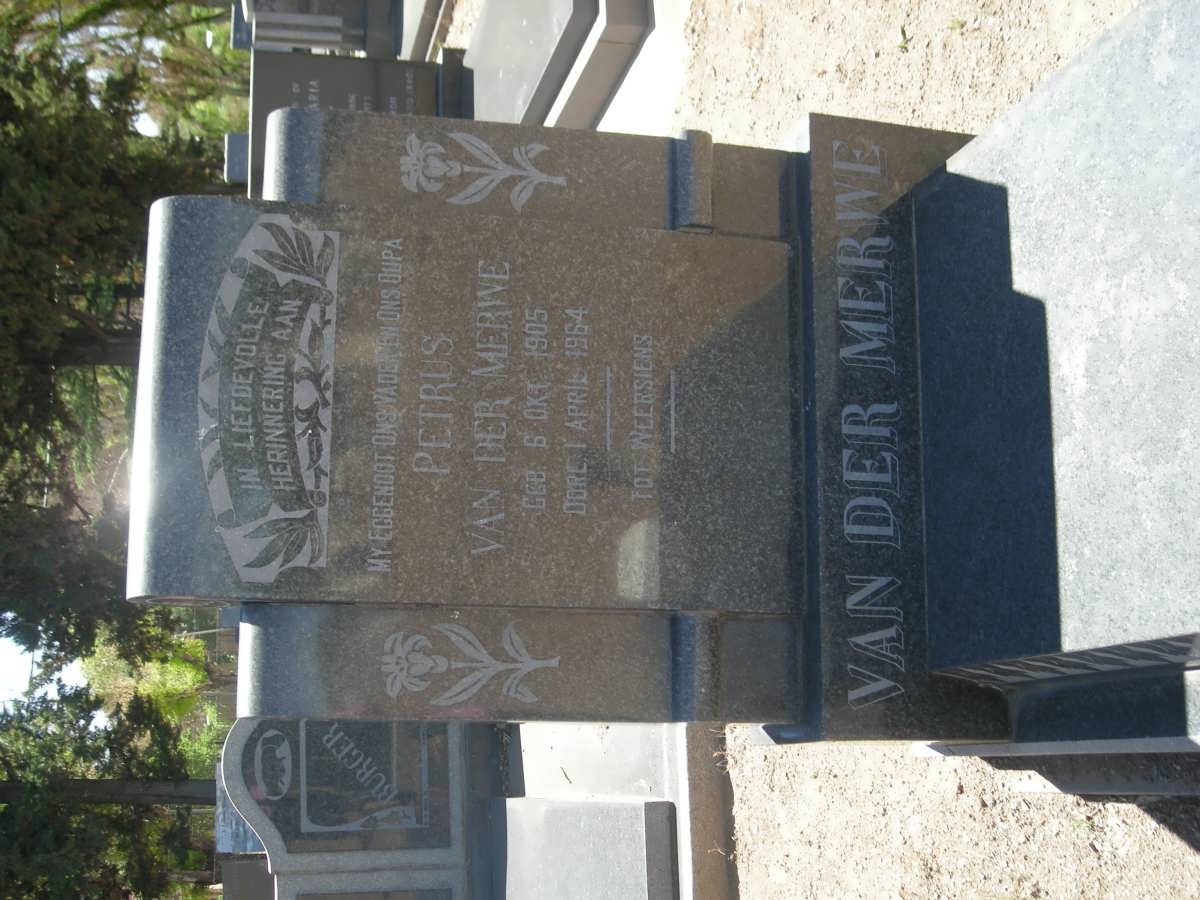 MERWE Petrus, van der 1905-1964