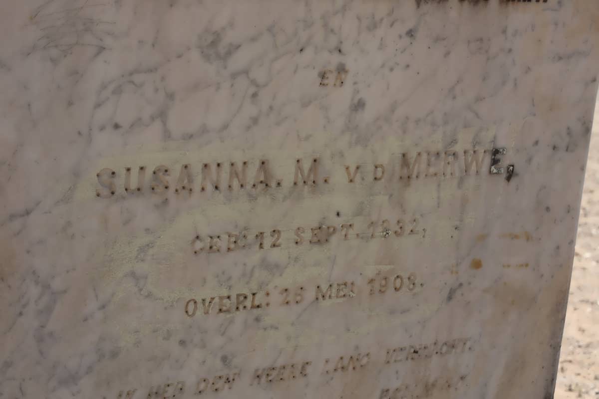 MERWE Susanna M., v.d. 1832-1908