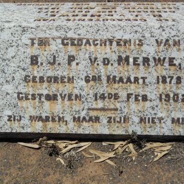 MERWE B.J.P., v.d. 1878-1902