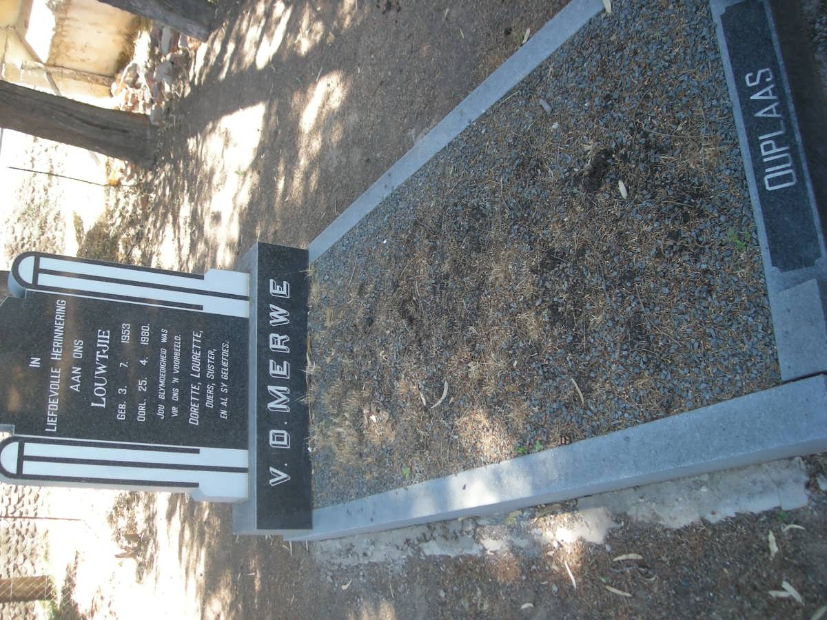 MERWE Louwtjie, v.d. 1953-1980