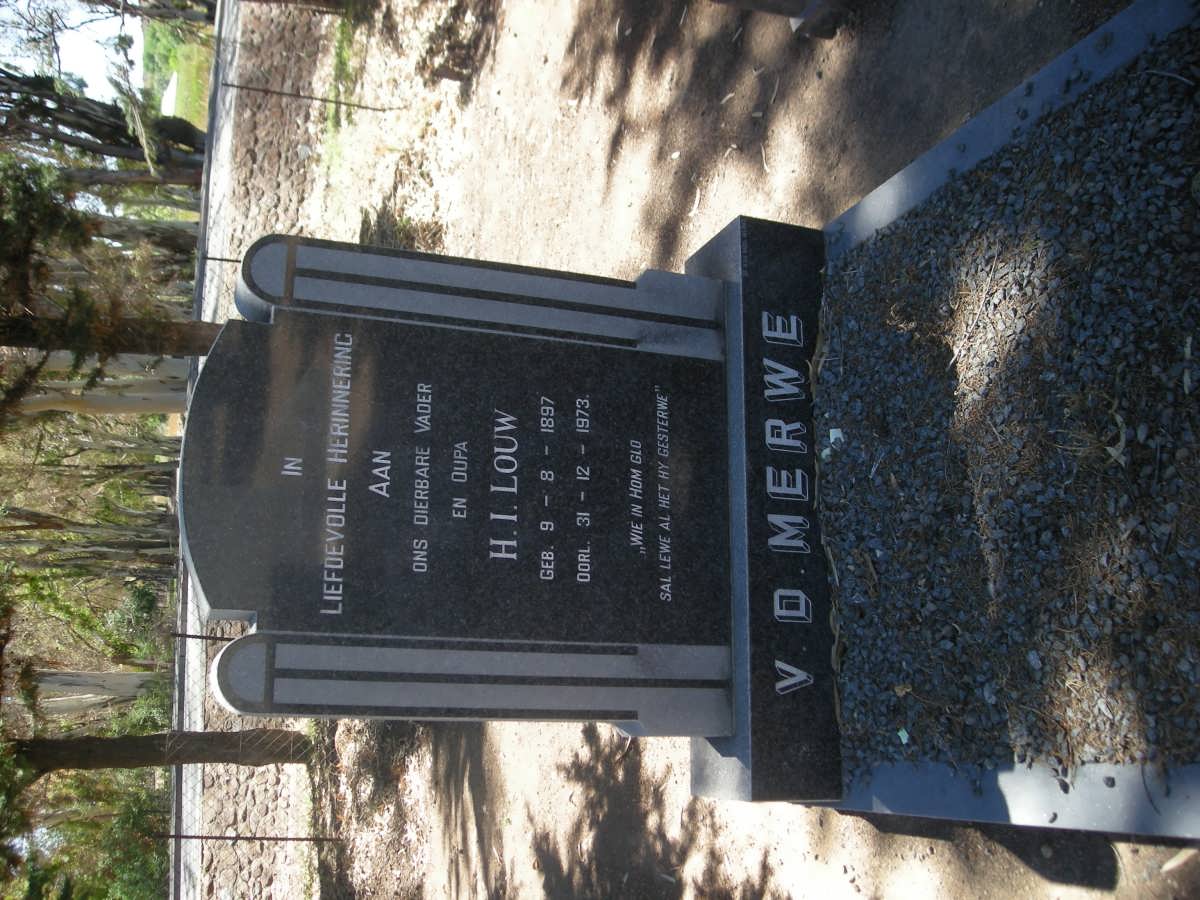 MERWE H.I. Louw, v.d. 1897-1973