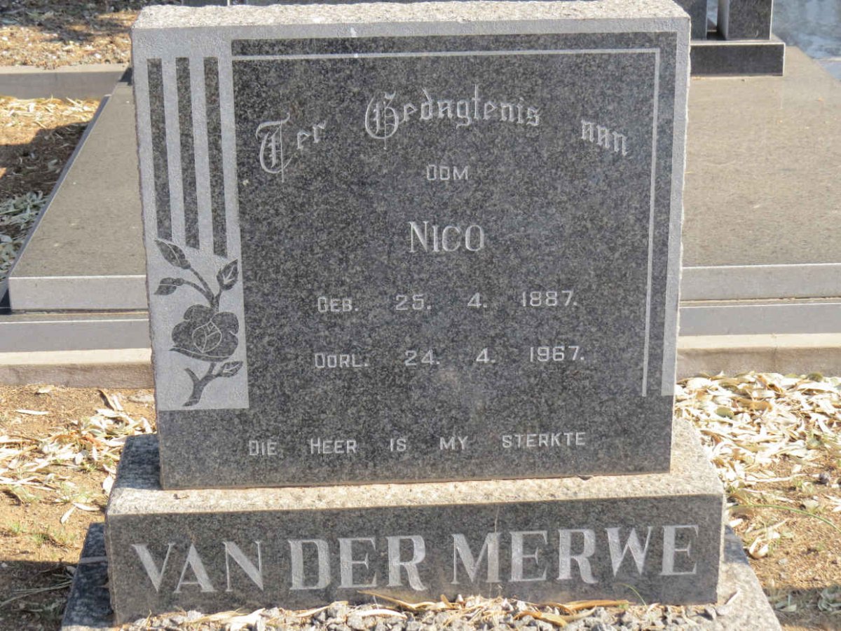 MERWE Nico, van der 1887-1967