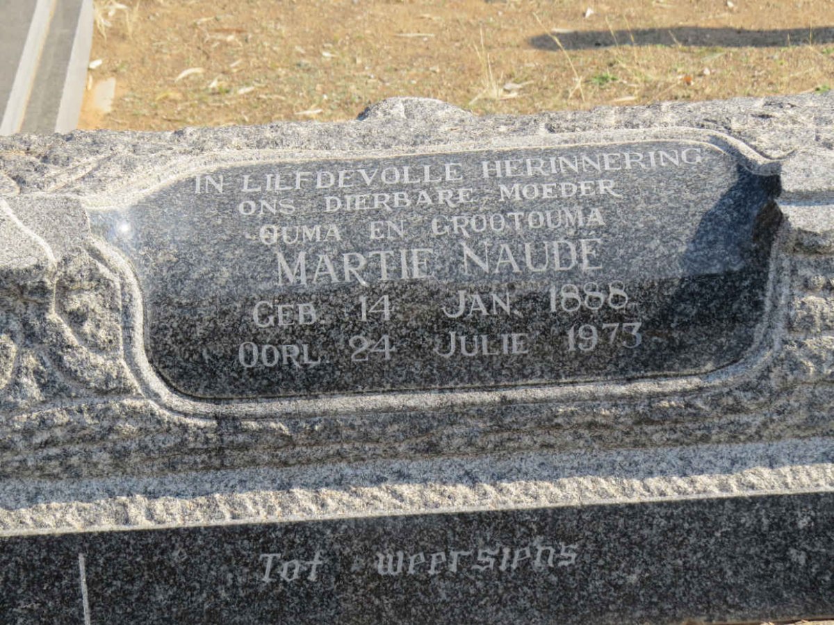 NAUDE Adriaan Jacobus 1890-1956 &amp; Martie 1888-1973