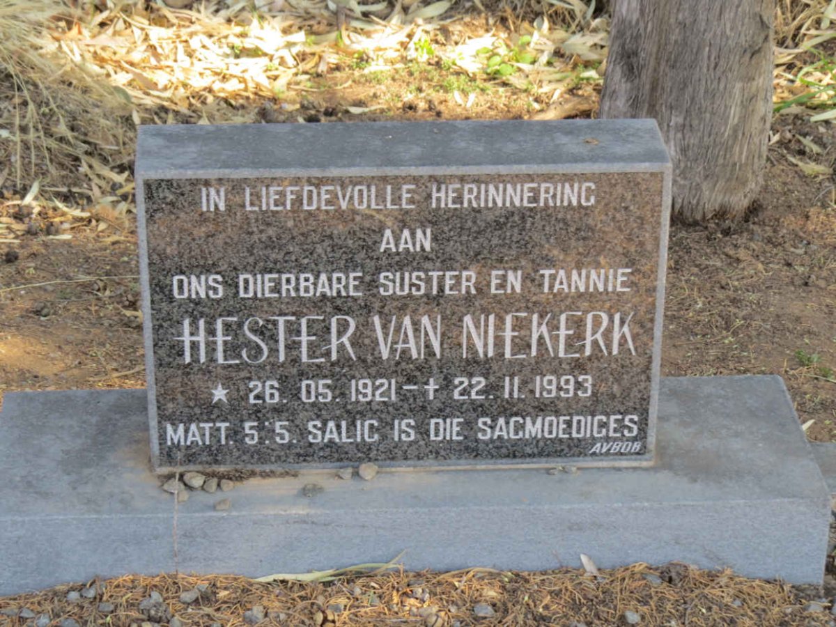NIEKERK Hester, van 1921-1993