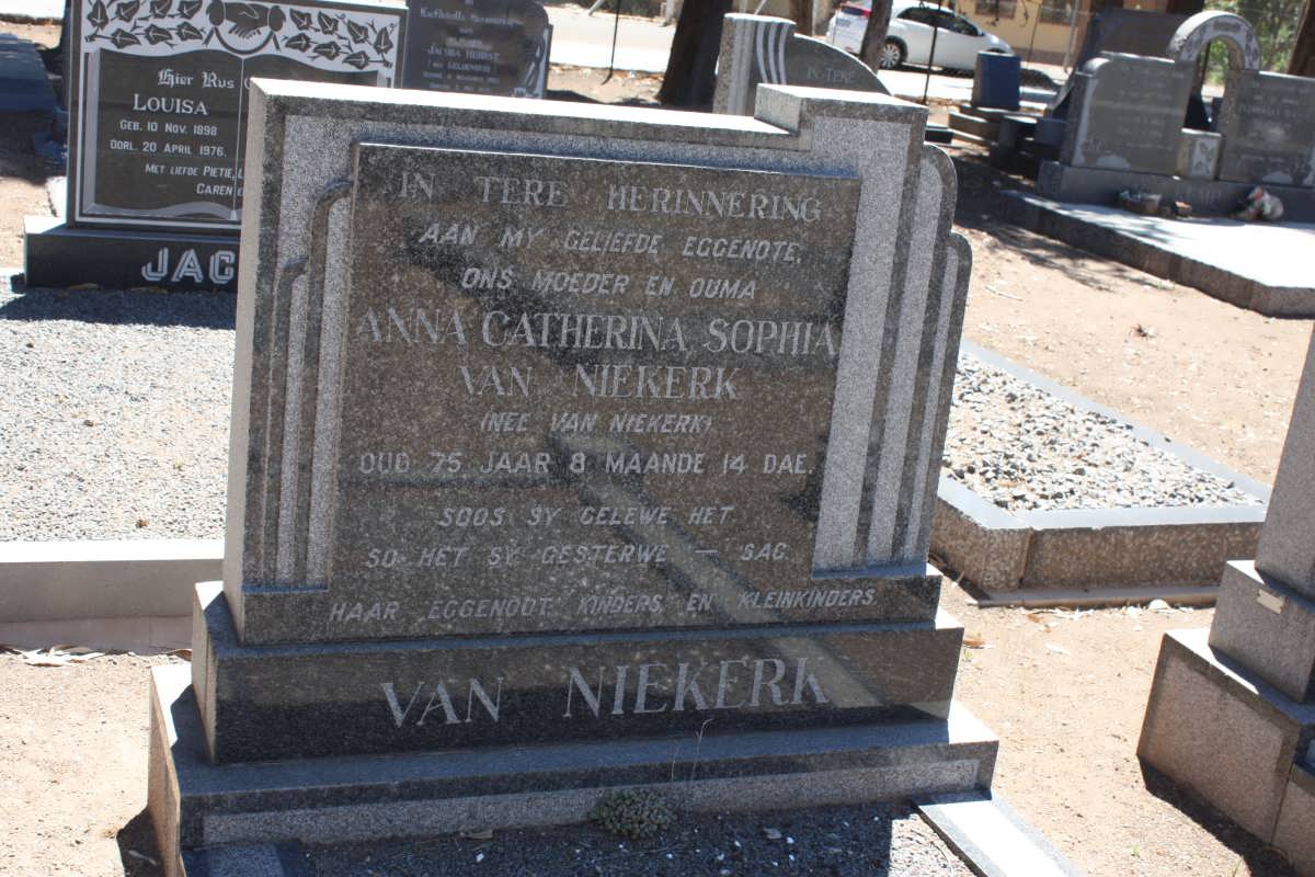 NIEKERK Anna Catherina Sophia, van nee VAN NIEKERK