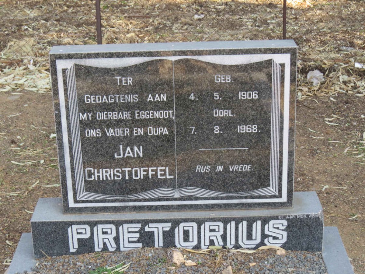 PRETORIUS Jan Christoffel 1906-1968
