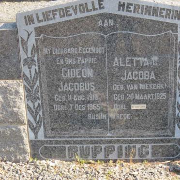 RUPPING Gideon Jacobus 1910-1955 &amp; Aletta C. Jacoba VAN NIEKERK 1925-2006 :: STRYDOM Johannes Jochemus 1928-2006