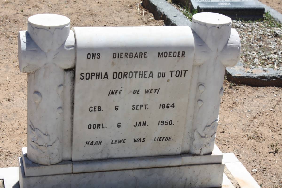 TOIT Sophia Dorothea, du nee DE WET 1864-1950