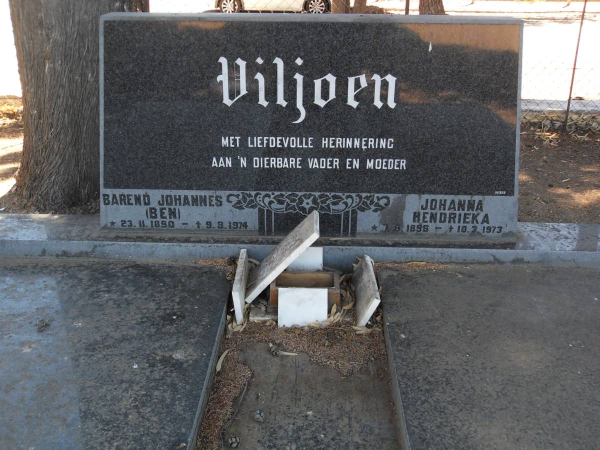 VILJOEN Barend Johannes 1890-1974 &amp; Johanna Hendrieka 1898-1973 :: VILJOEN Danie J.J. 1928-1977