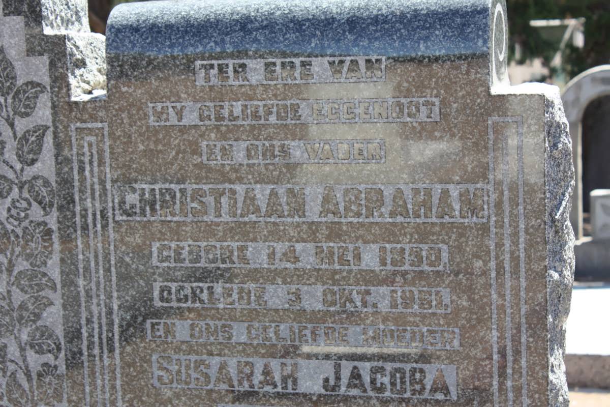 VISSER Christiaan Abraham 1890-1951 &amp; Susarah Jacoba NAUDÉ 1893-1976