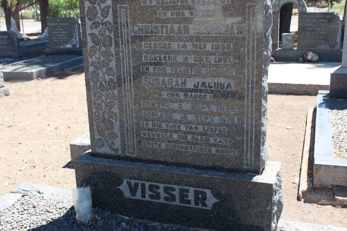 VISSER Christiaan Abraham 1890-1951 &amp; Susarah Jacoba NAUDÉ 1893-1976